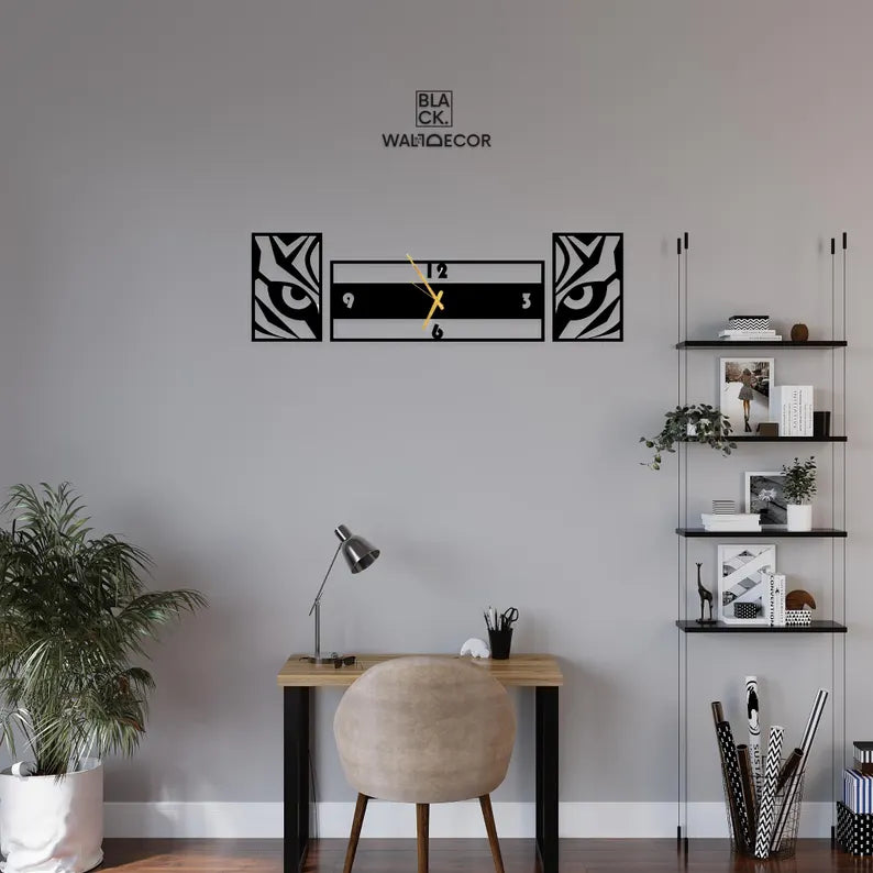 Tigers Eye Metal Wall Clock