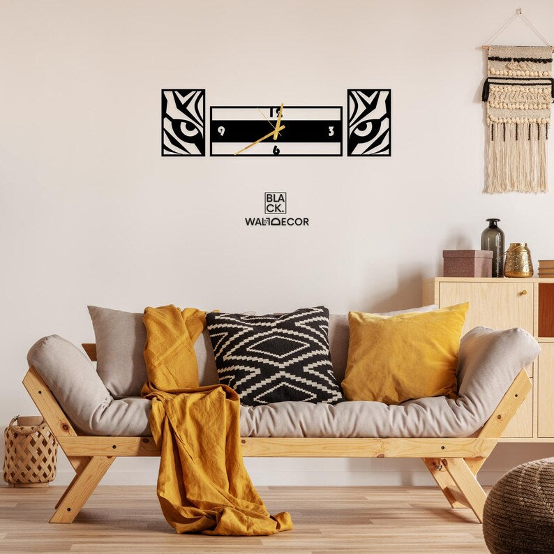 Tigers Eye Metal Wall Clock