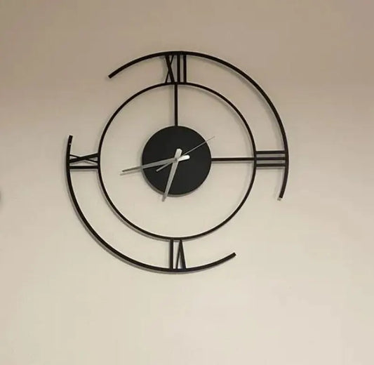 Unique Minimalist Large Metal Wall Clock