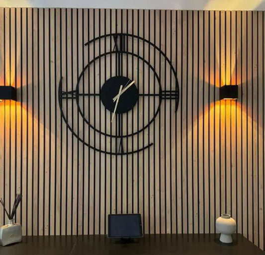 Unique Minimalist Large Metal Wall Clock